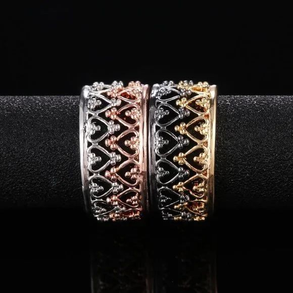 🔥 Heart Wreath Basic Simple Colorful Heart Rings for Women, PD530 - Picture 3 of 8